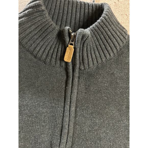 St. John’s Bay Men’s Gray Cotton Zip Henley Sweater XXL | Rugged Lodgecore Knit - Picture 2 of 5